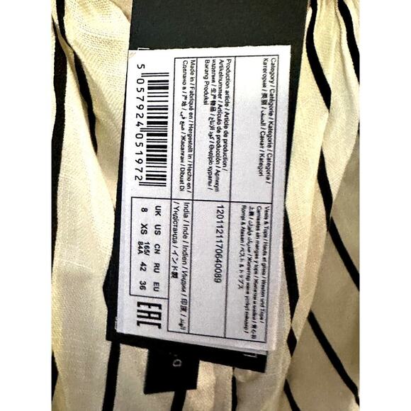 **NWT** Lost Ink – Striped Bardot Top – Ivory/Black Stripe – XS - Picture 7 of 7